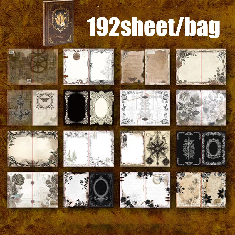 Mr. Paper – Lot de 192 feuilles de papeterie rétro style vintage, avec détails dorés.