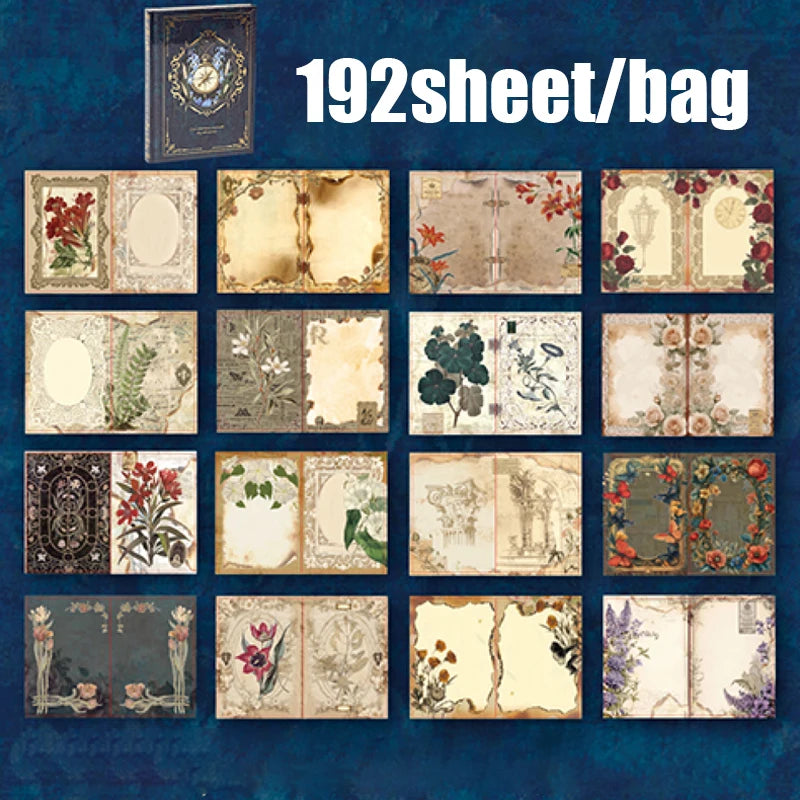 Mr. Paper – Lot de 192 feuilles de papeterie rétro style vintage, avec détails dorés.