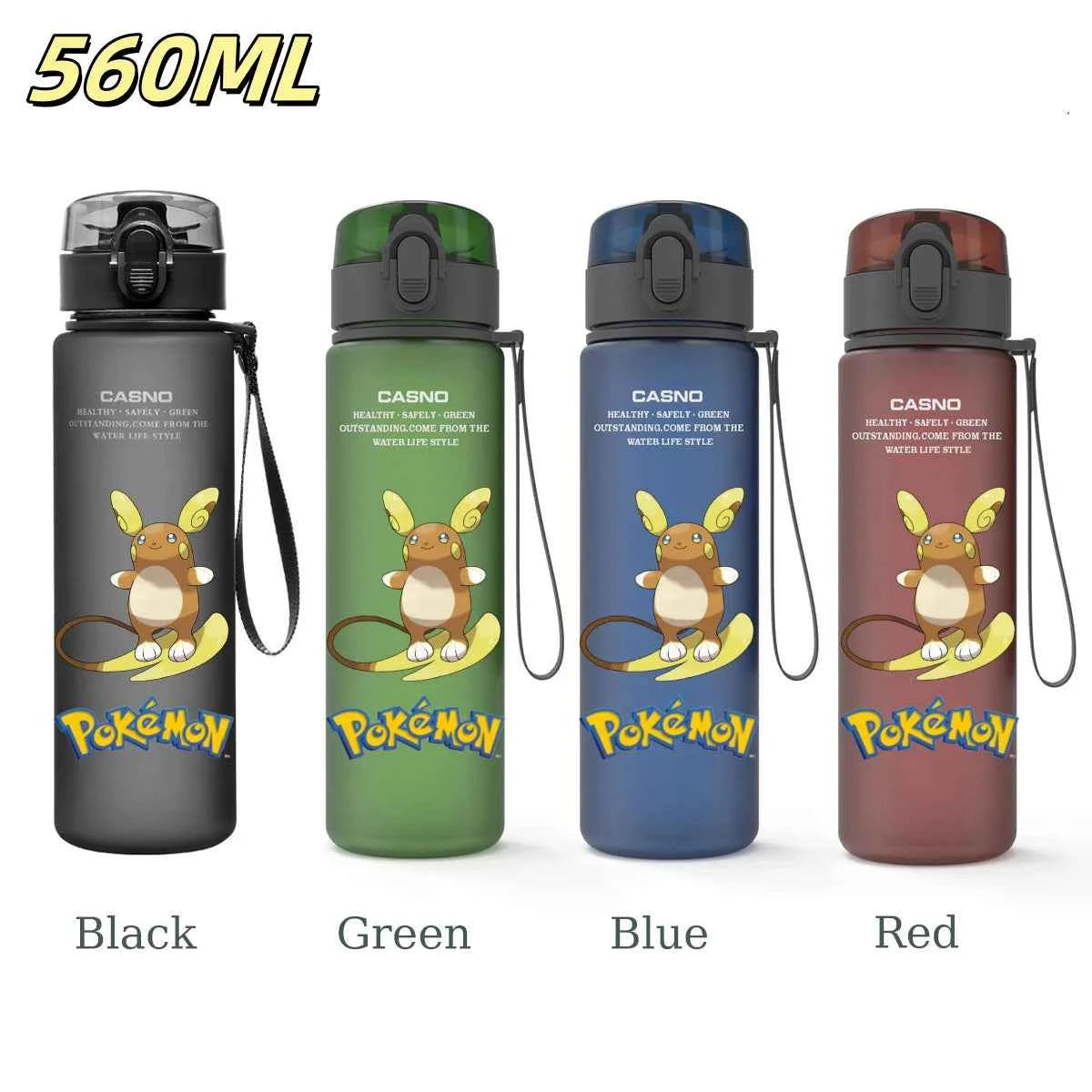 Bouteille d'eau 560 ML Anime Pokémon Pikachu Dracaufeu Miaouss, gourde en plastique portable