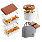 Boîte à lunch compartimentée Untior, style Bento japonais, double compartiment, passe au micro-ondes, pour pique-nique, portable, pour enfants et travailleurs de bureau