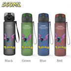Bouteille d'eau 560 ML Anime Pokémon Pikachu Dracaufeu Miaouss, gourde en plastique portable