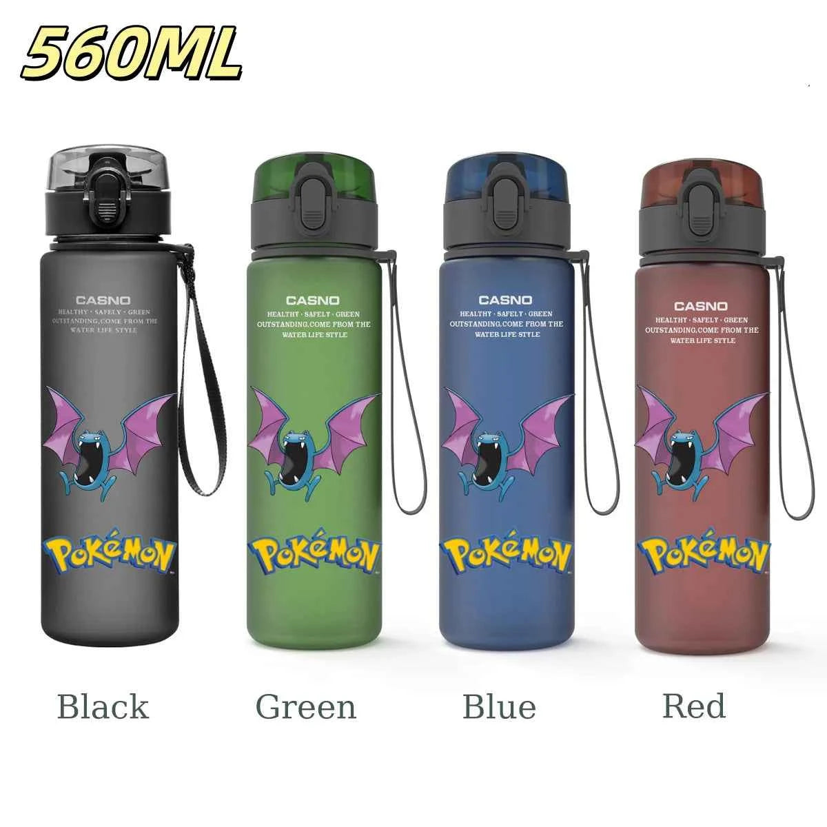 Bouteille d'eau 560 ML Anime Pokémon Pikachu Dracaufeu Miaouss, gourde en plastique portable