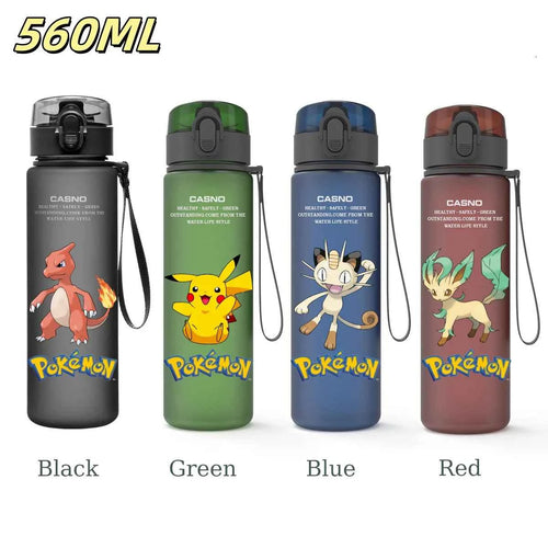 Bouteille d'eau 560 ML Anime Pokémon Pikachu Dracaufeu Miaouss, gourde en plastique portable