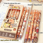 Stylos gel motif capybara – Lot de 6 stylos