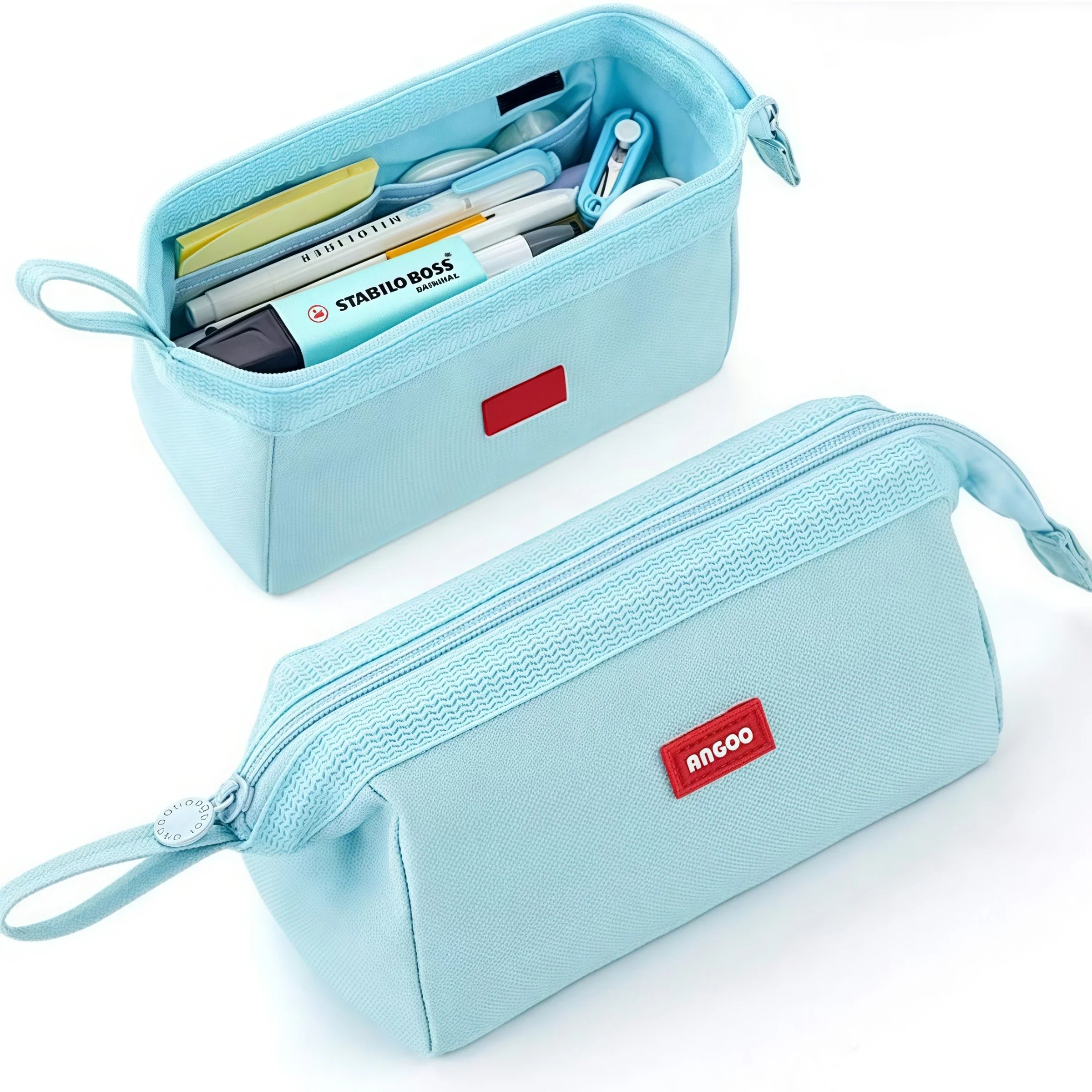 Trousse à crayons avec porte-stylo et étiquette – Trousse de rangement créative