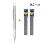 Ensemble de porte-mines métalliques (0,3 mm, 0,5 mm, 0,7 mm, 0,9 mm, 1,3 mm, 2,0 mm) – Mine HB