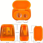Set di 4 temperamatite manuali in plastica trasparente e colorata.