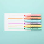 Lot de 6 surligneurs aux couleurs pastel (style macaron)