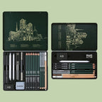 Ensemble de crayons de dessin (10, 12 ou 19 pièces) – Crayons à esquisse, graphite et fusain