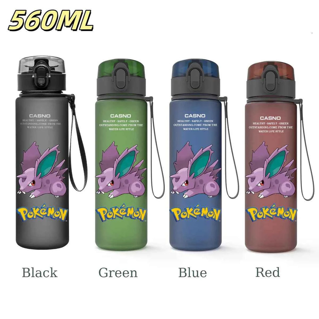 Bouteille d'eau 560 ML Anime Pokémon Pikachu Dracaufeu Miaouss, gourde en plastique portable