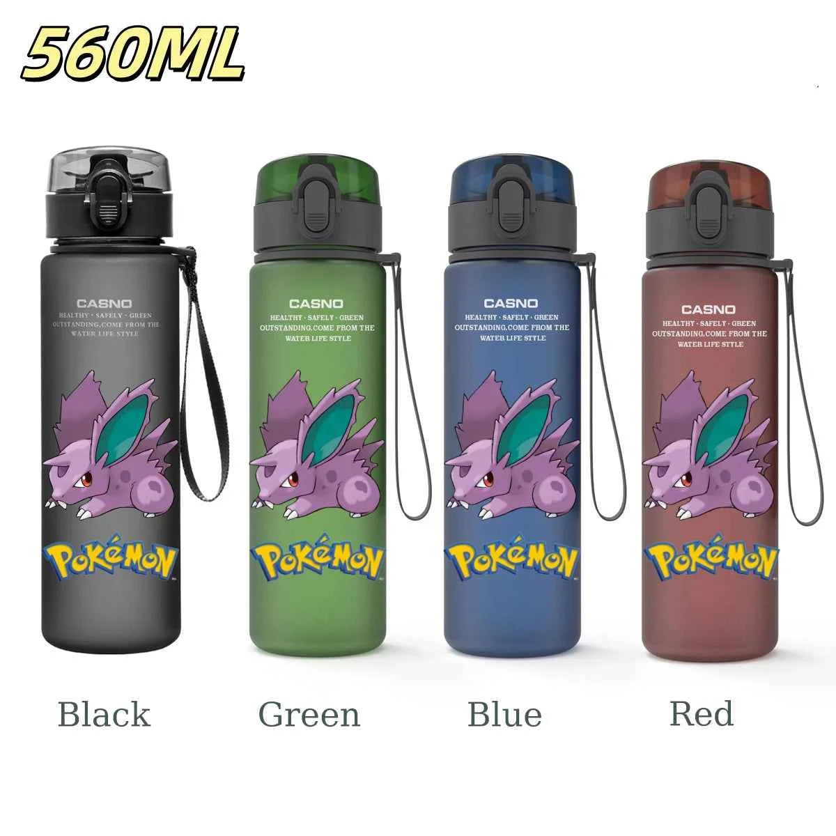 Bouteille d'eau 560 ML Anime Pokémon Pikachu Dracaufeu Miaouss, gourde en plastique portable