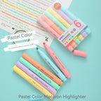 Lot de 6 surligneurs aux couleurs pastel (style macaron)