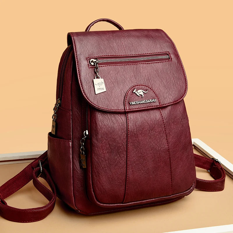 Sac à dos pour femme en cuir souple (5 coloris) – Style vintage.