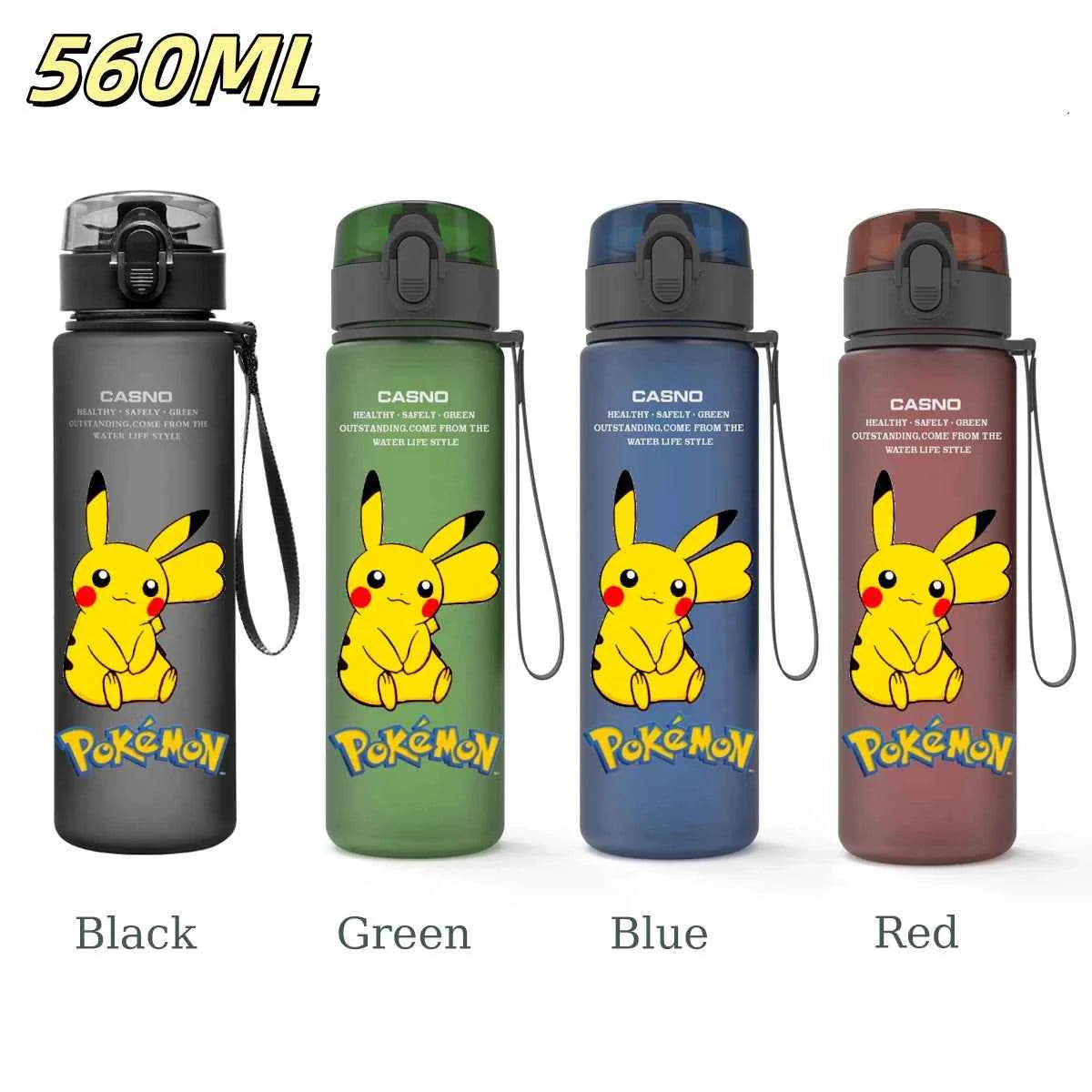 Bouteille d'eau 560 ML Anime Pokémon Pikachu Dracaufeu Miaouss, gourde en plastique portable