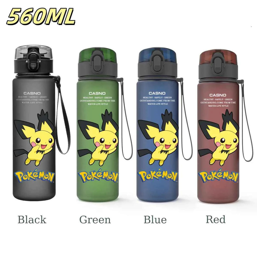 Bouteille d'eau 560 ML Anime Pokémon Pikachu Dracaufeu Miaouss, gourde en plastique portable
