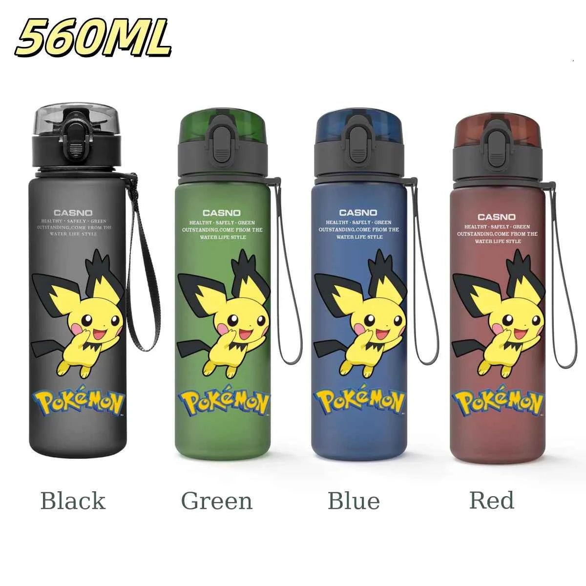 Bouteille d'eau 560 ML Anime Pokémon Pikachu Dracaufeu Miaouss, gourde en plastique portable