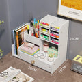 Porte-stylos et crayons en bois, organisateur de bureau avec étagères, accessoires de rangement pour bureau, bibliothèque et bureau à domicile