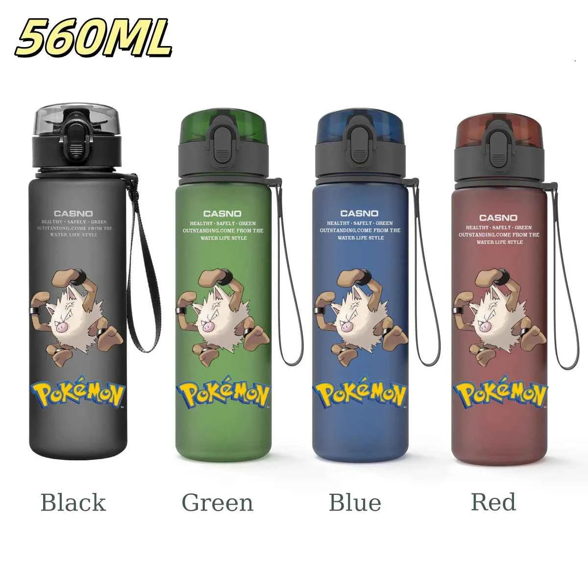Bouteille d'eau 560 ML Anime Pokémon Pikachu Dracaufeu Miaouss, gourde en plastique portable