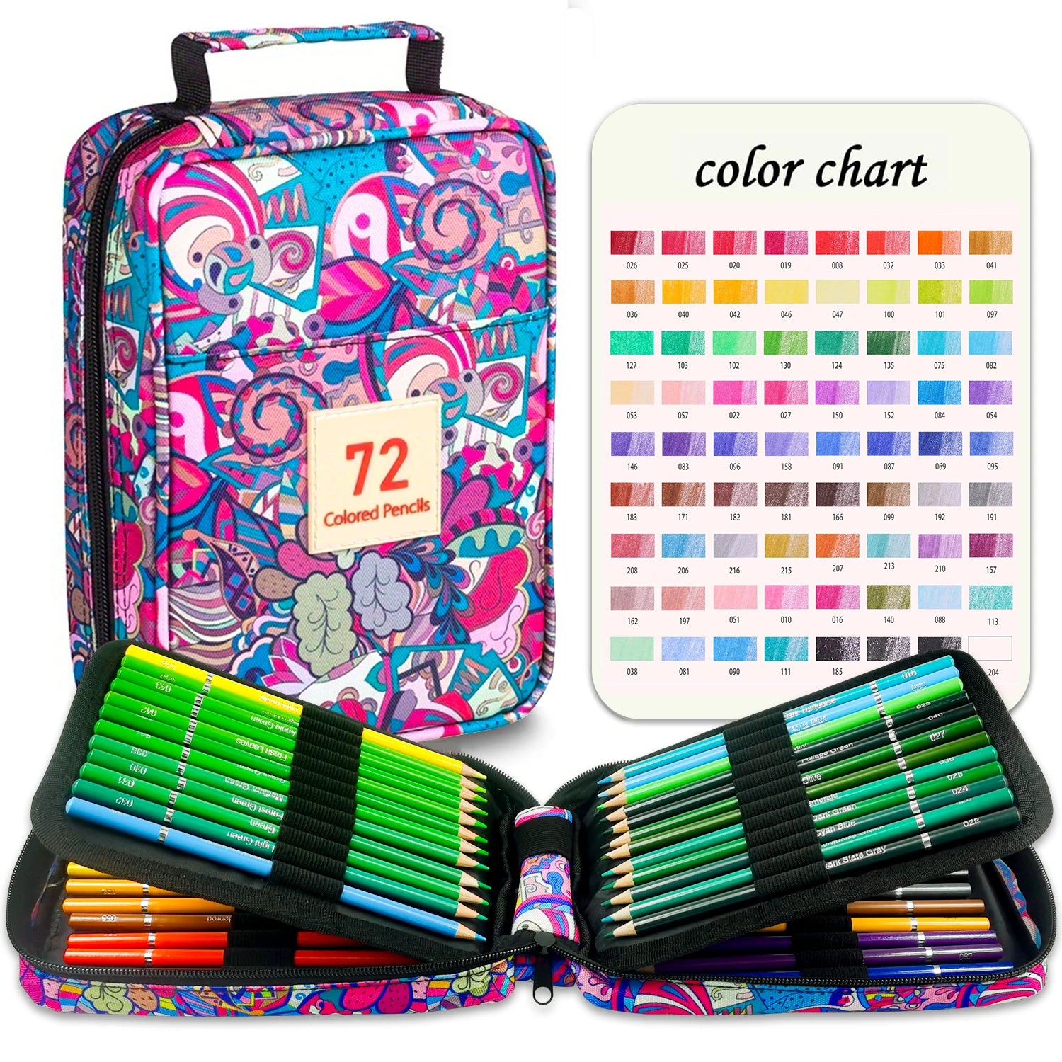 Coffret de 180 crayons de couleur  – Crayons à base d'huile non toxiques pour le dessin d'art, l'esquisse et le coloriage