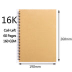Carnet de croquis (formats A3/A4/A5/8k/16k) à papier épais 160 g/m²