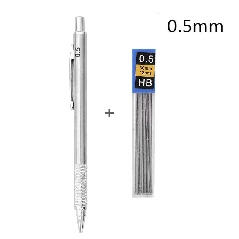 Ensemble de porte-mines métalliques (0,3 mm, 0,5 mm, 0,7 mm, 0,9 mm, 1,3 mm, 2,0 mm) – Mine HB