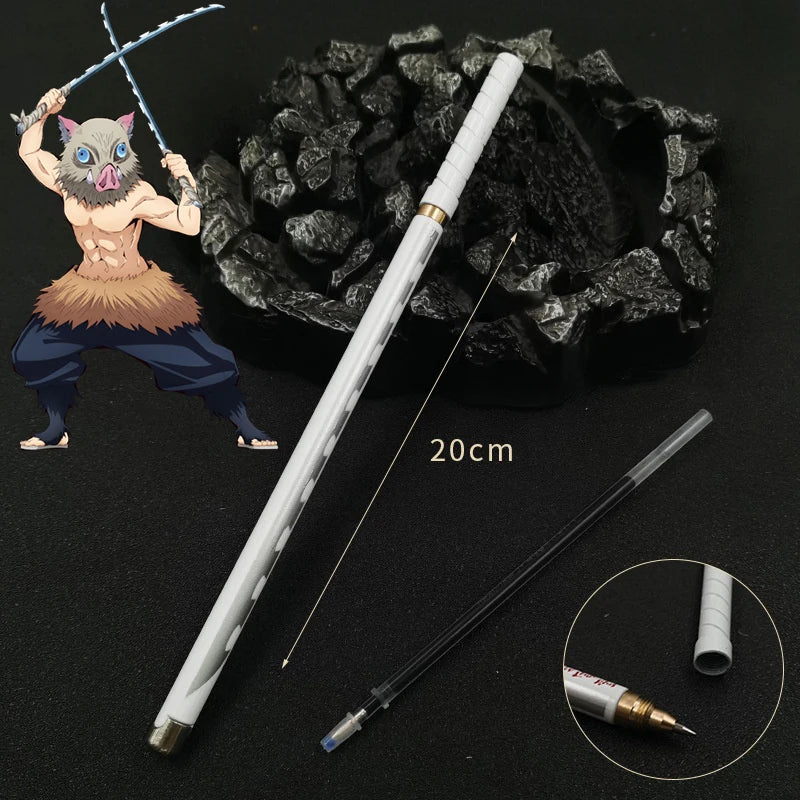 Nouveau stylo gel Demon Slayer (17 modèles) – Pointe 0,5 mm, encre noire - Motif Katana