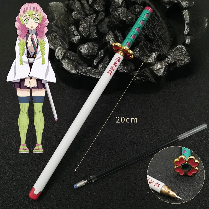 Nouveau stylo gel Demon Slayer (17 modèles) – Pointe 0,5 mm, encre noire - Motif Katana