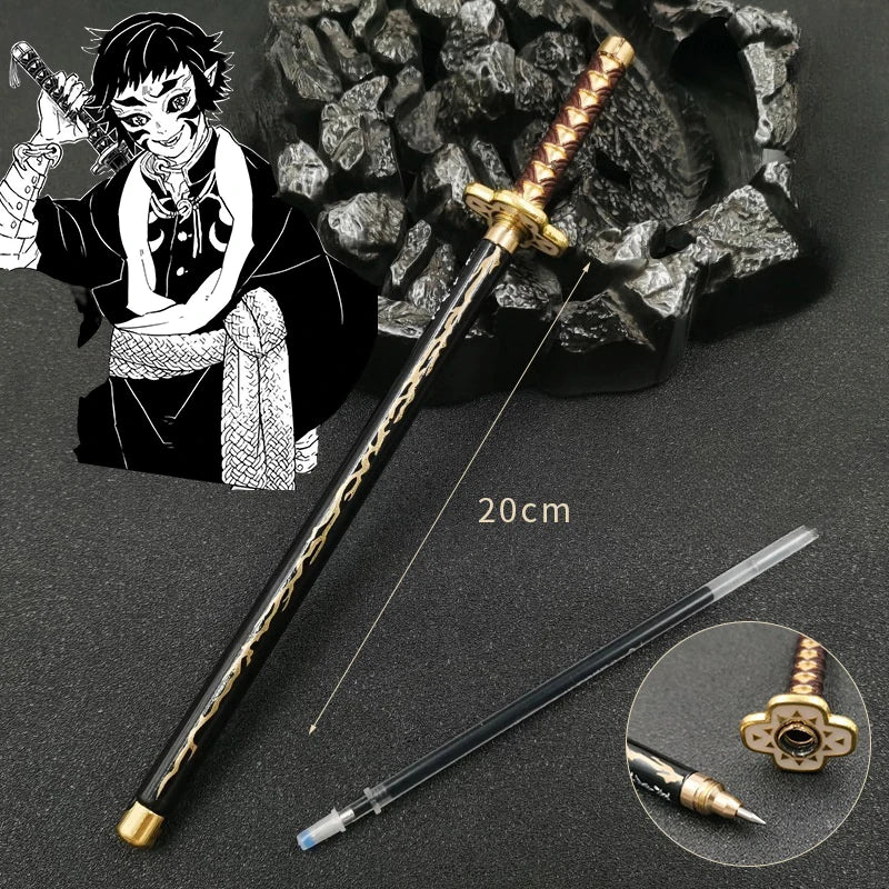 Nouveau stylo gel Demon Slayer (17 modèles) – Pointe 0,5 mm, encre noire - Motif Katana