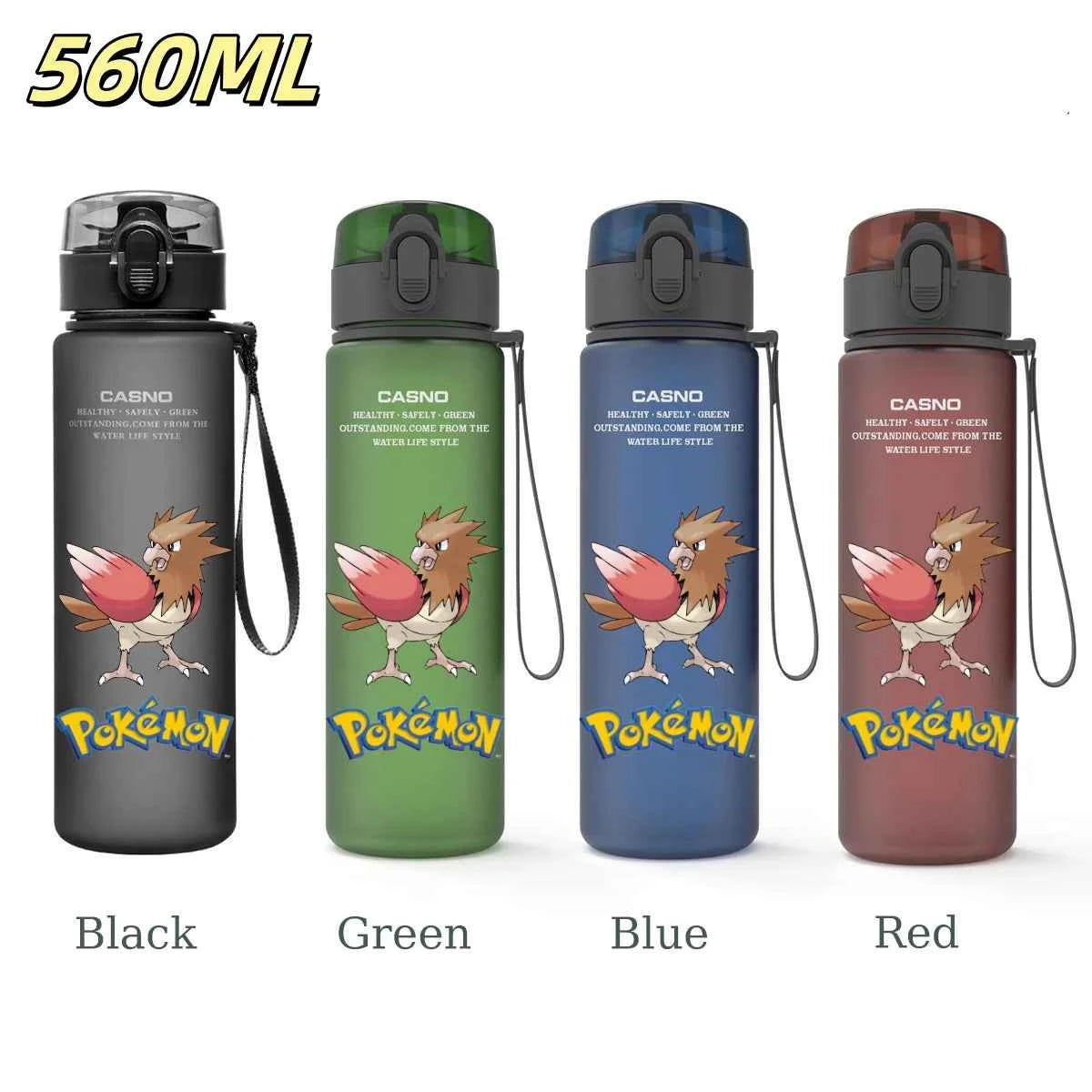 Bouteille d'eau 560 ML Anime Pokémon Pikachu Dracaufeu Miaouss, gourde en plastique portable