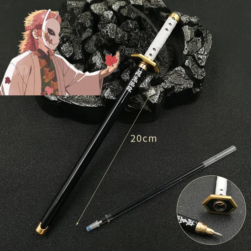 Nouveau stylo gel Demon Slayer (17 modèles) – Pointe 0,5 mm, encre noire - Motif Katana