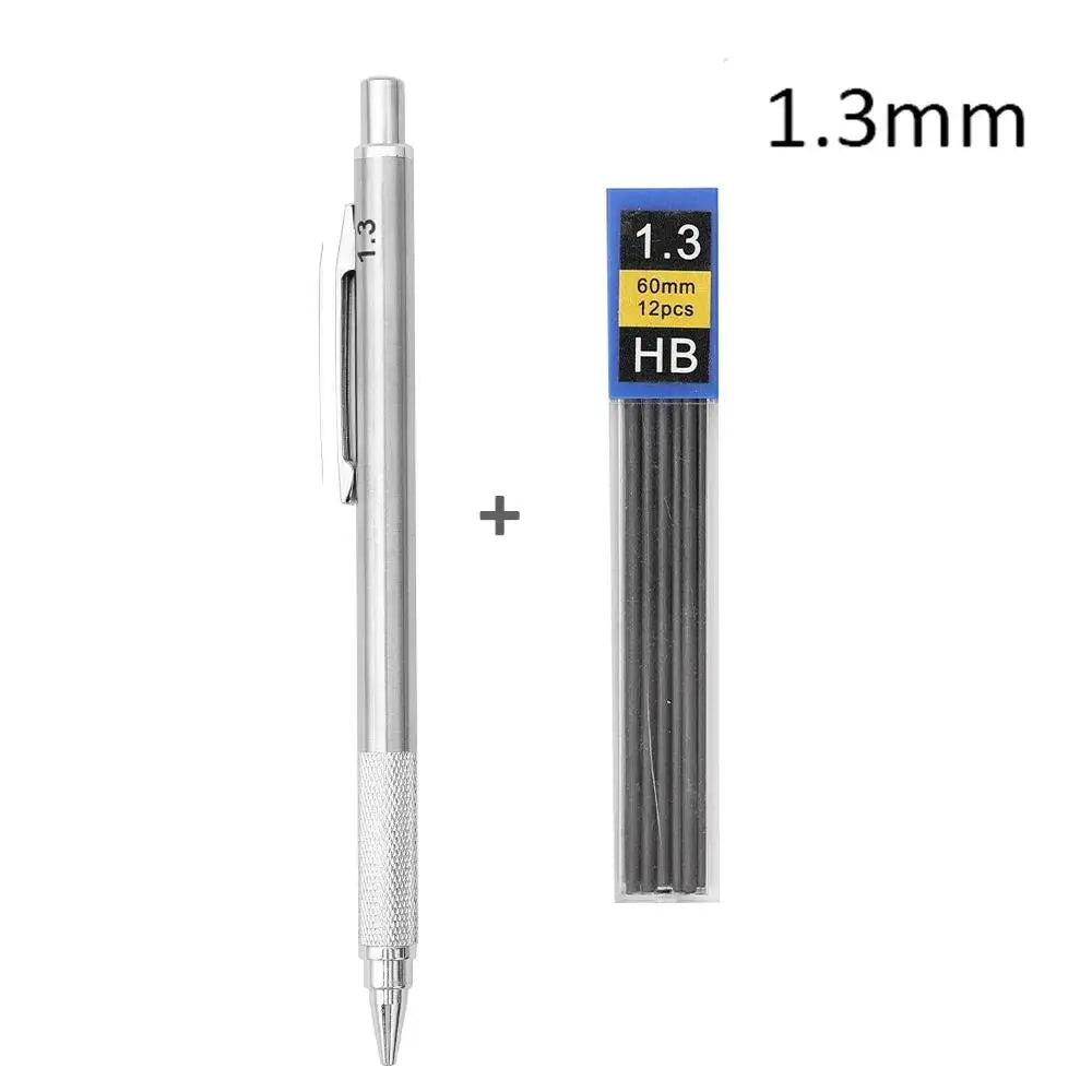 Ensemble de porte-mines métalliques (0,3 mm, 0,5 mm, 0,7 mm, 0,9 mm, 1,3 mm, 2,0 mm) – Mine HB