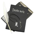 Ensemble carnet d'anime : carnet en cuir, collier et stylo plume