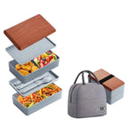 Boîte à lunch compartimentée Untior, style Bento japonais, double compartiment, passe au micro-ondes, pour pique-nique, portable, pour enfants et travailleurs de bureau