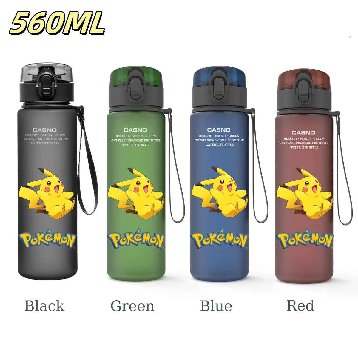 Bouteille d'eau 560 ML Anime Pokémon Pikachu Dracaufeu Miaouss, gourde en plastique portable