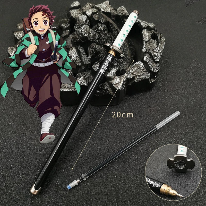 Nouveau stylo gel Demon Slayer (17 modèles) – Pointe 0,5 mm, encre noire - Motif Katana
