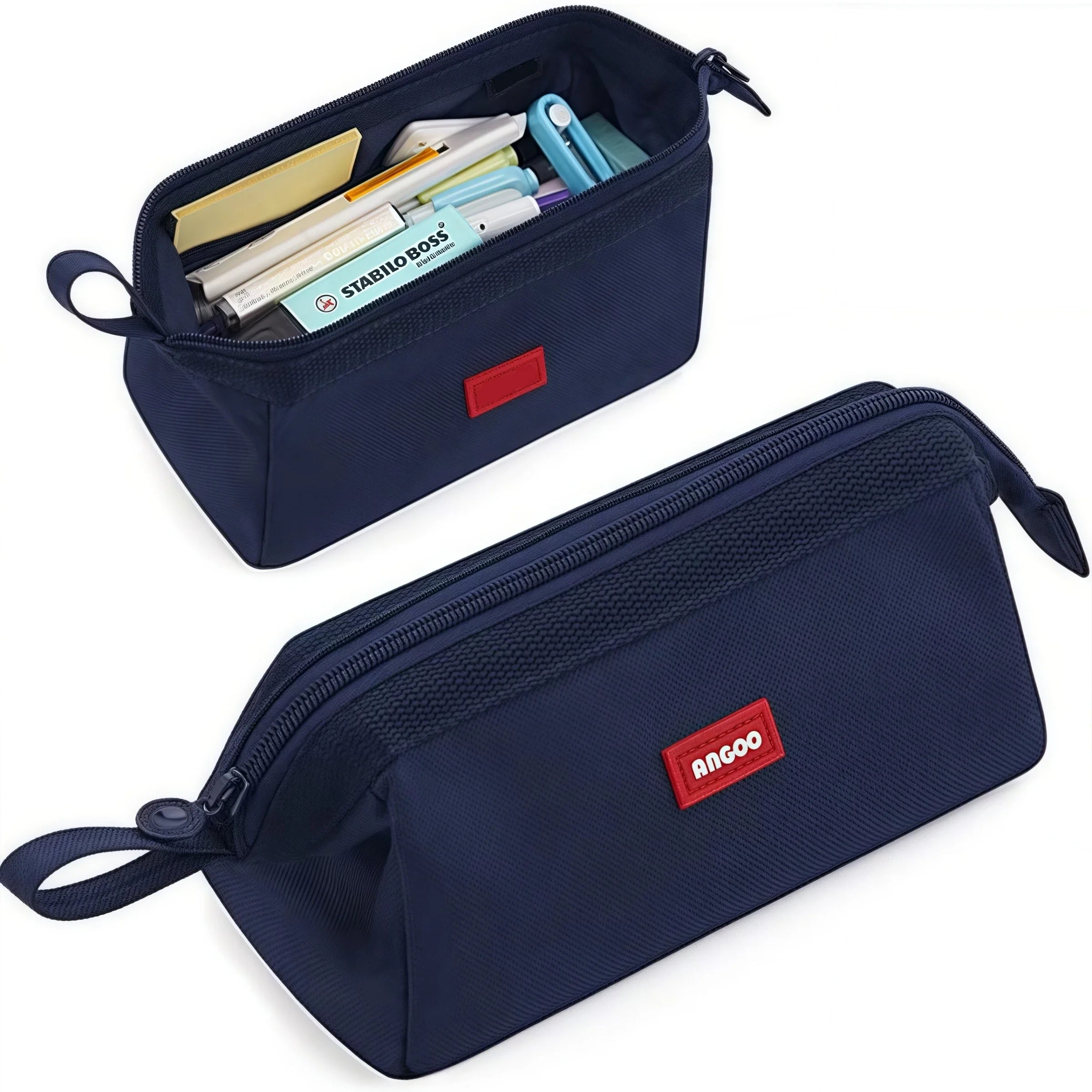 Trousse à crayons avec porte-stylo et étiquette – Trousse de rangement créative