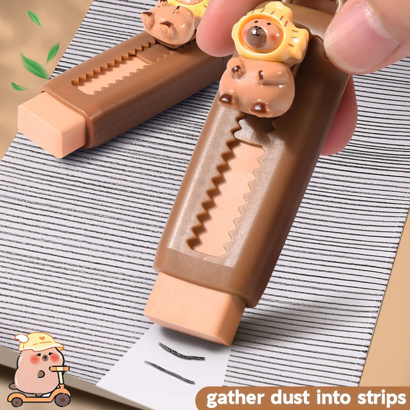 Gomme rétractable Kawaii motif Capybara