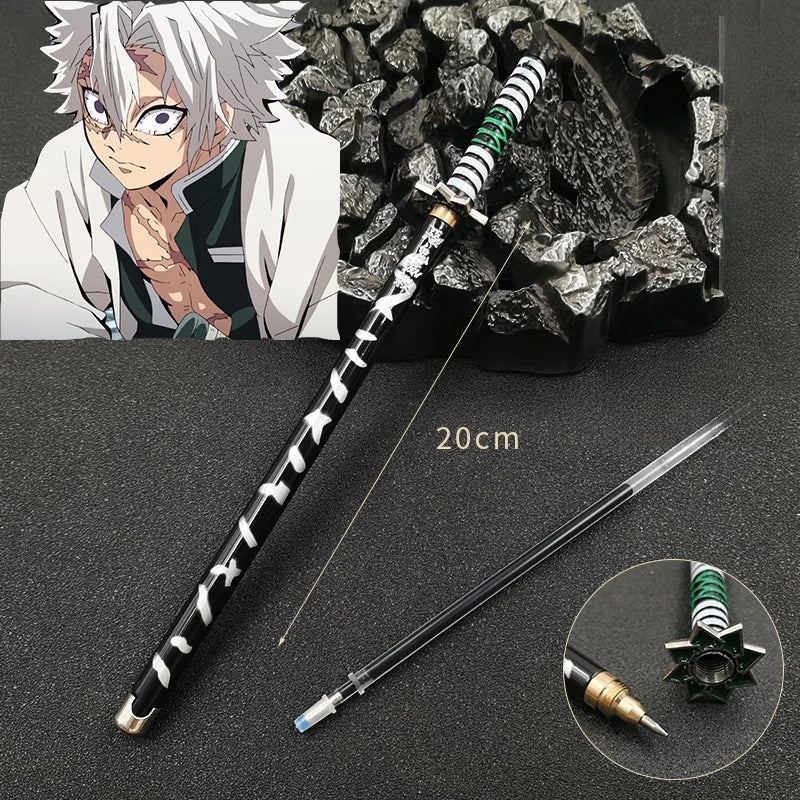 Nouveau stylo gel Demon Slayer (17 modèles) – Pointe 0,5 mm, encre noire - Motif Katana