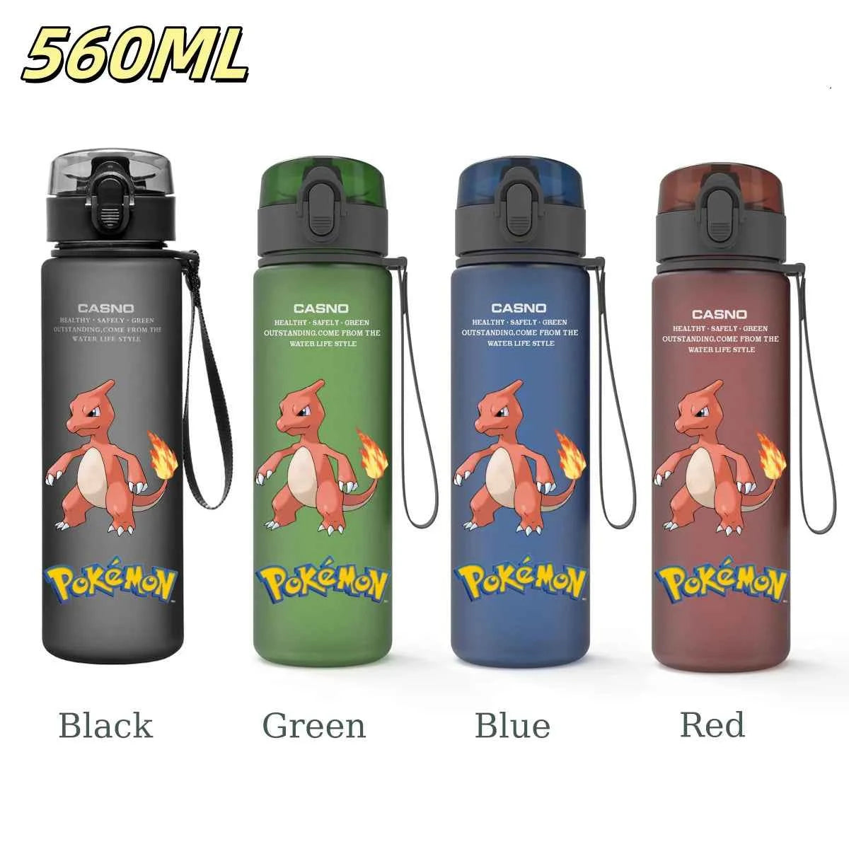Bouteille d'eau 560 ML Anime Pokémon Pikachu Dracaufeu Miaouss, gourde en plastique portable