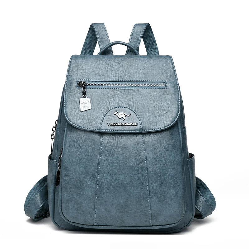 Sac à dos pour femme en cuir souple (5 coloris) – Style vintage.