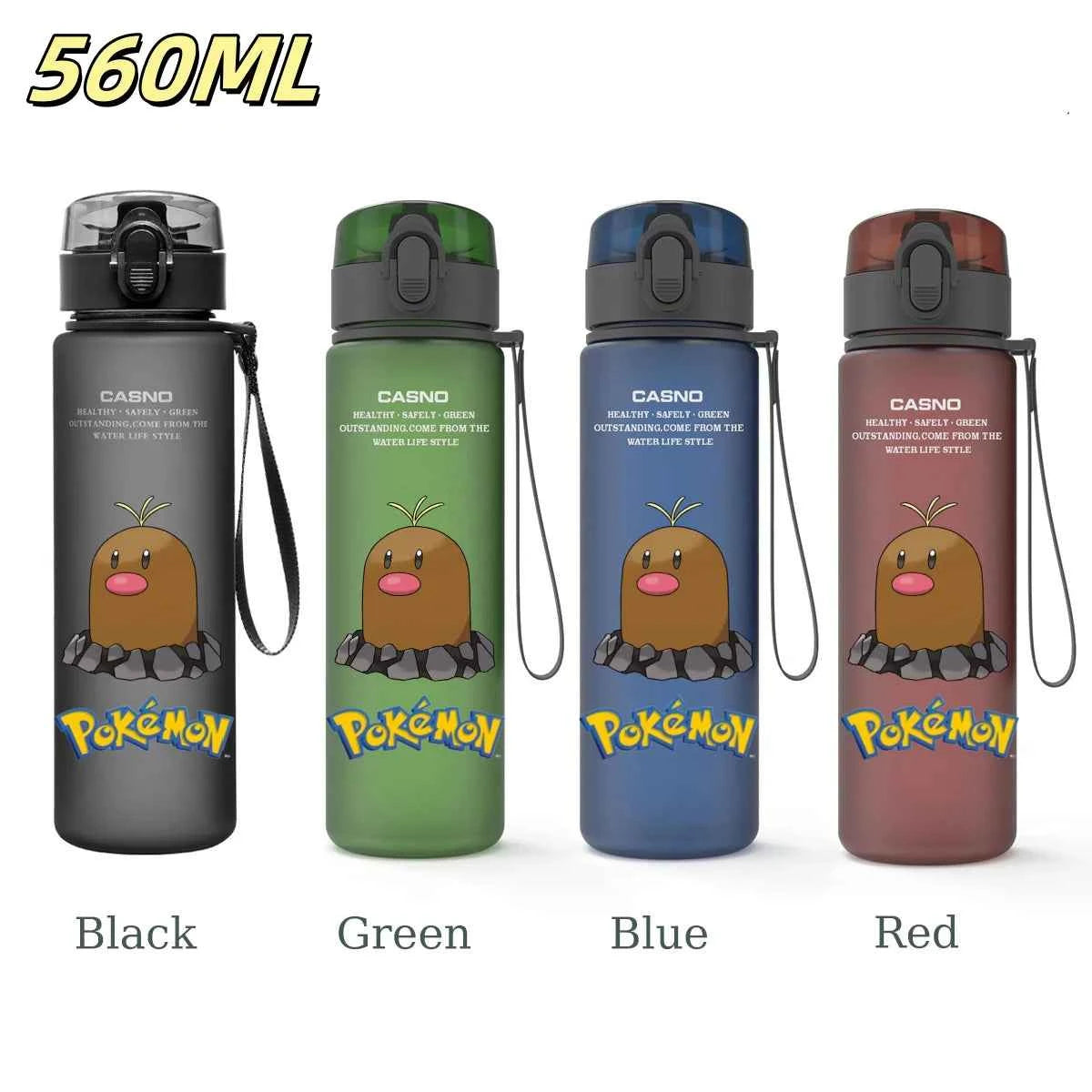 Bouteille d'eau 560 ML Anime Pokémon Pikachu Dracaufeu Miaouss, gourde en plastique portable