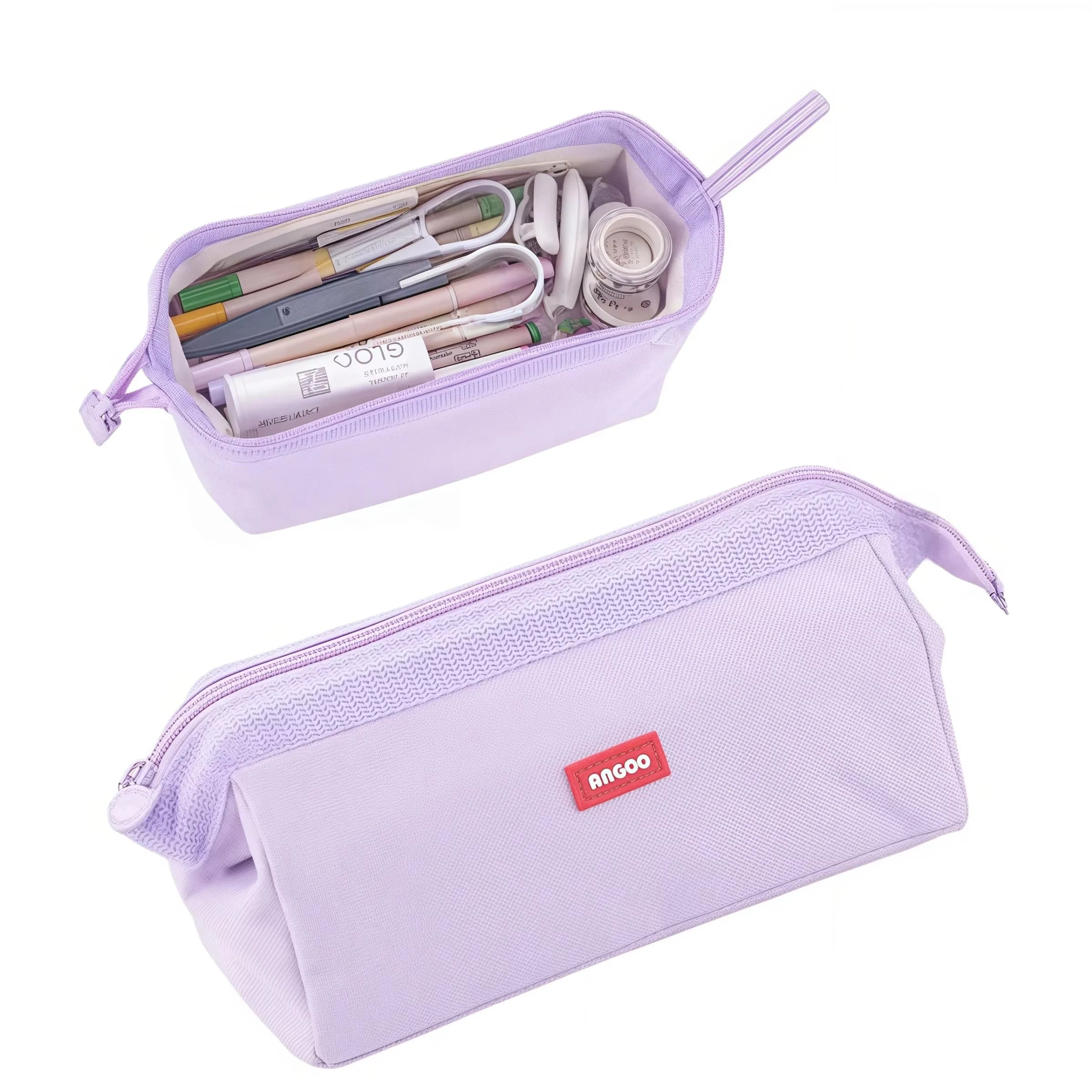 Trousse à crayons avec porte-stylo et étiquette – Trousse de rangement créative