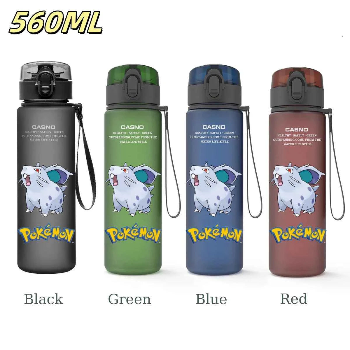 Bouteille d'eau 560 ML Anime Pokémon Pikachu Dracaufeu Miaouss, gourde en plastique portable