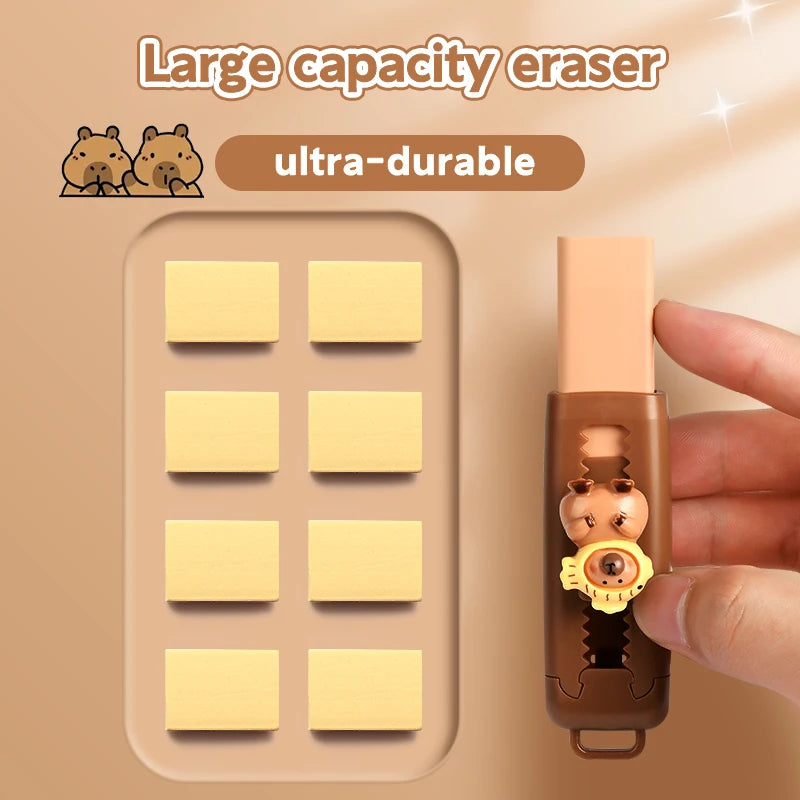 Gomme rétractable Kawaii motif Capybara