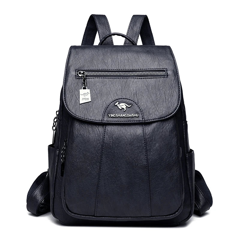 Sac à dos pour femme en cuir souple (5 coloris) – Style vintage.