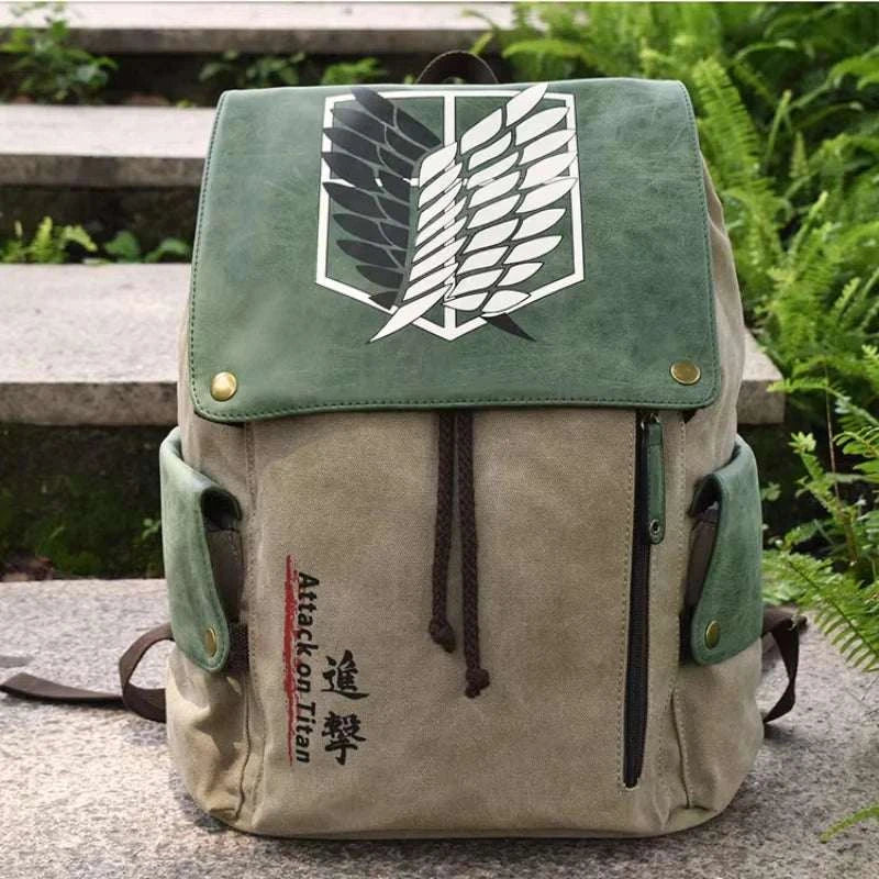 Sac à Dos Anime Grand Format – One Piece, Attack on Titan, Naruto, Demon Slayer – Cartable Toile pour Étudiants et Enfants – Cadeau Fan Manga