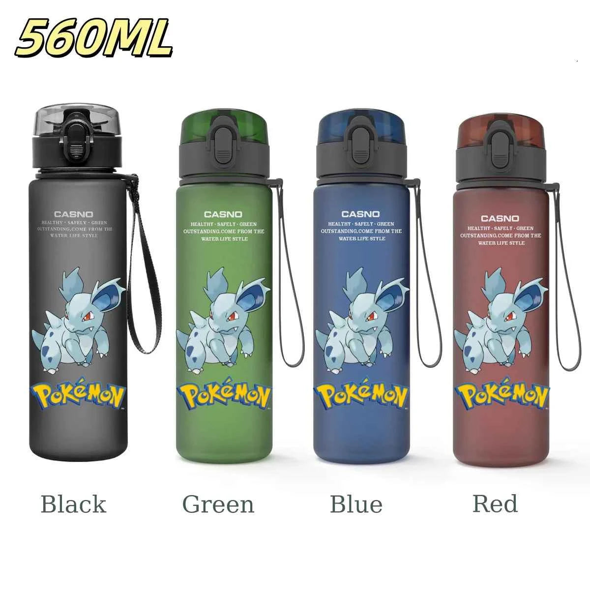 Bouteille d'eau 560 ML Anime Pokémon Pikachu Dracaufeu Miaouss, gourde en plastique portable