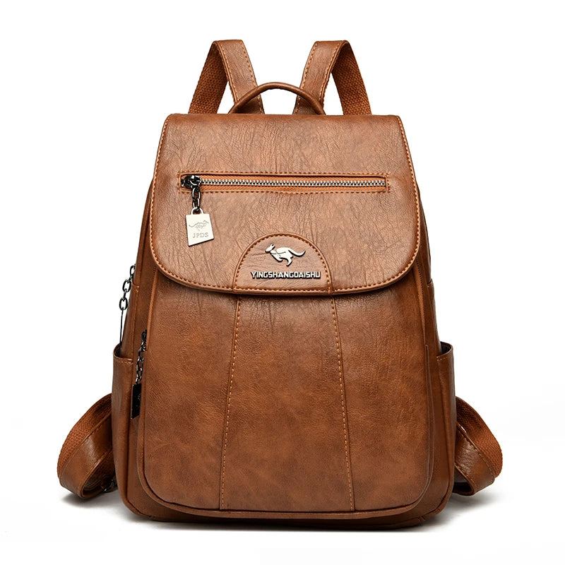 Sac à dos pour femme en cuir souple (5 coloris) – Style vintage.