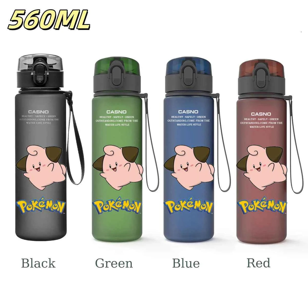 Bouteille d'eau 560 ML Anime Pokémon Pikachu Dracaufeu Miaouss, gourde en plastique portable