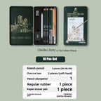 Ensemble de crayons de dessin (10, 12 ou 19 pièces) – Crayons à esquisse, graphite et fusain